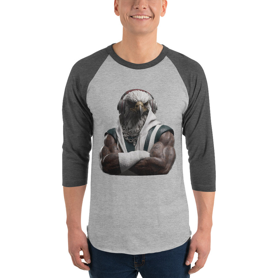 Eagles M 14 3/4 sleeve raglan shirt