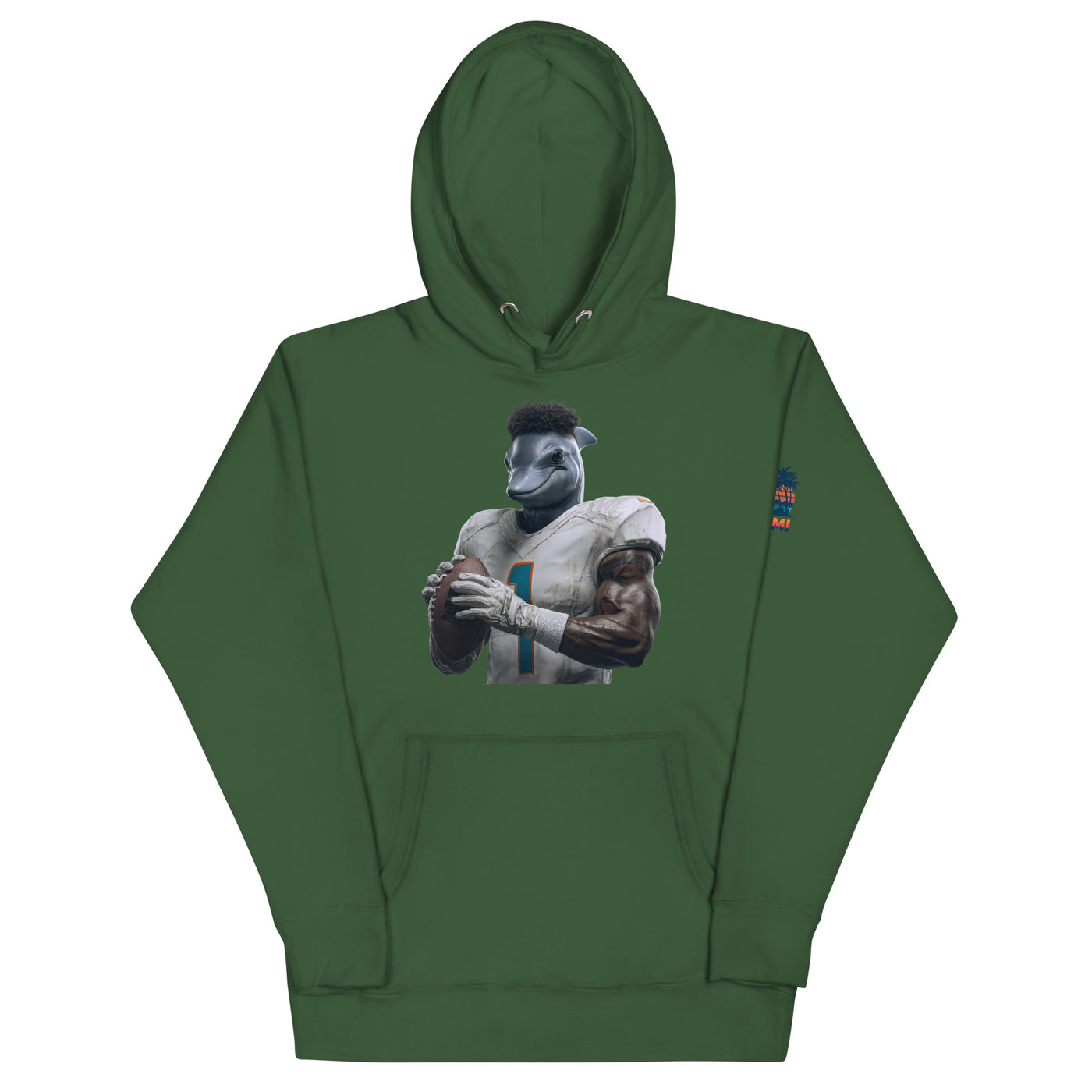 Dolphin 7 M Unisex Hoodie Forest Green