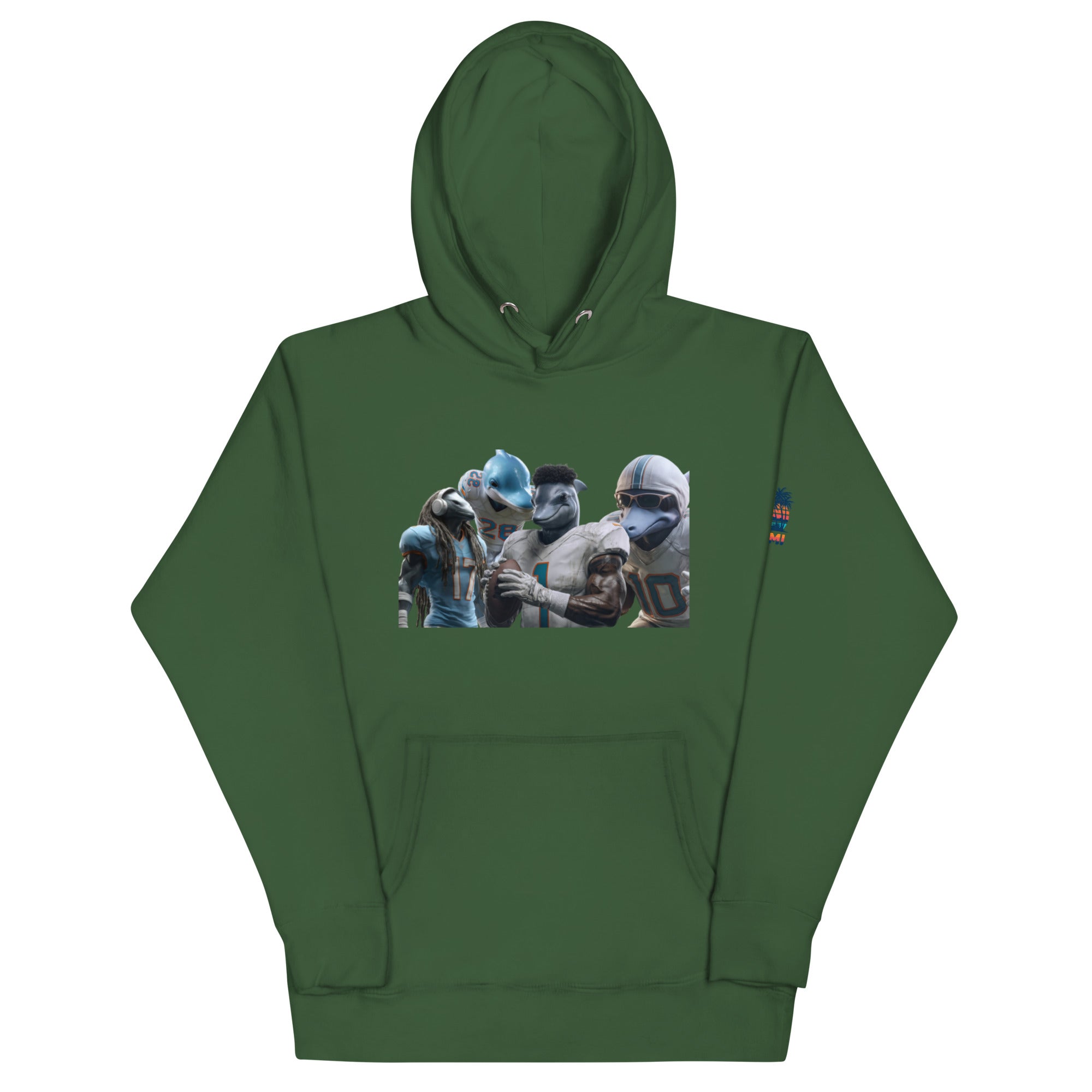 Dolphin 12 M Unisex Hoodie Forest Green