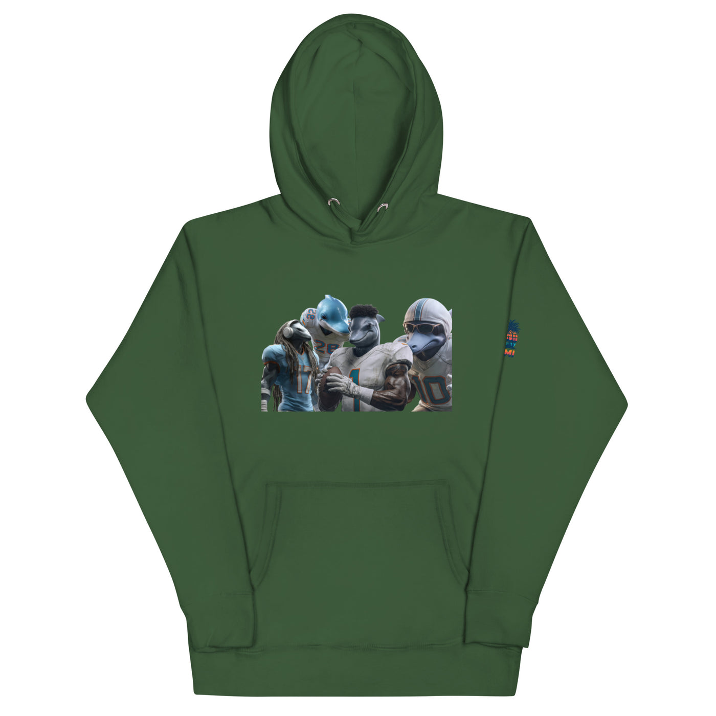 Dolphin 12 M Unisex Hoodie Forest Green