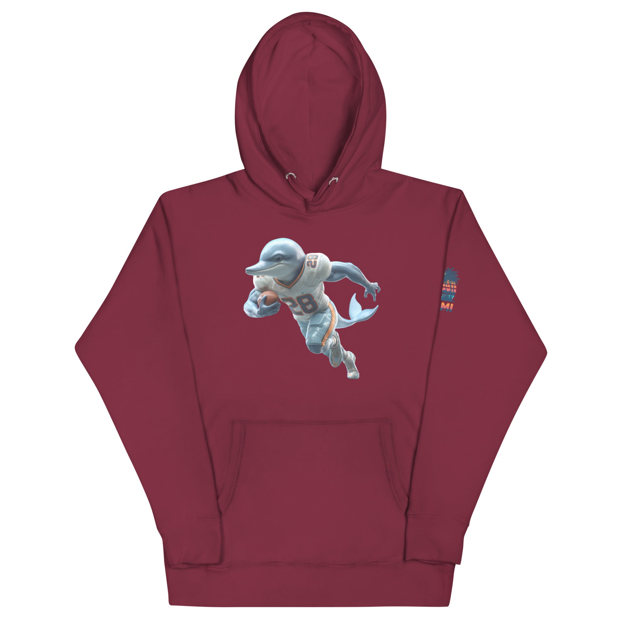 Dolphin 2 M Unisex Hoodie Maroon