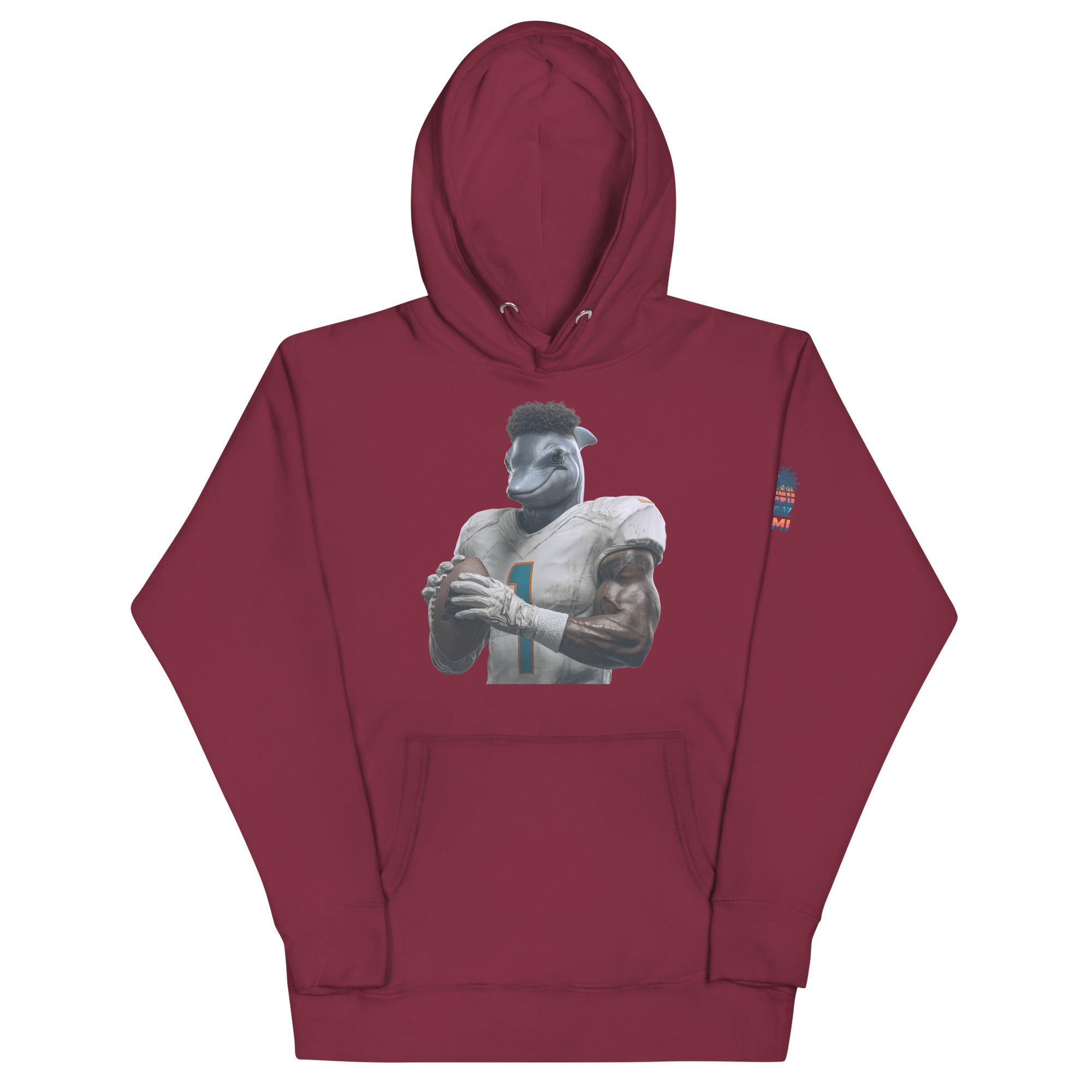 Dolphin 7 M Unisex Hoodie Maroon