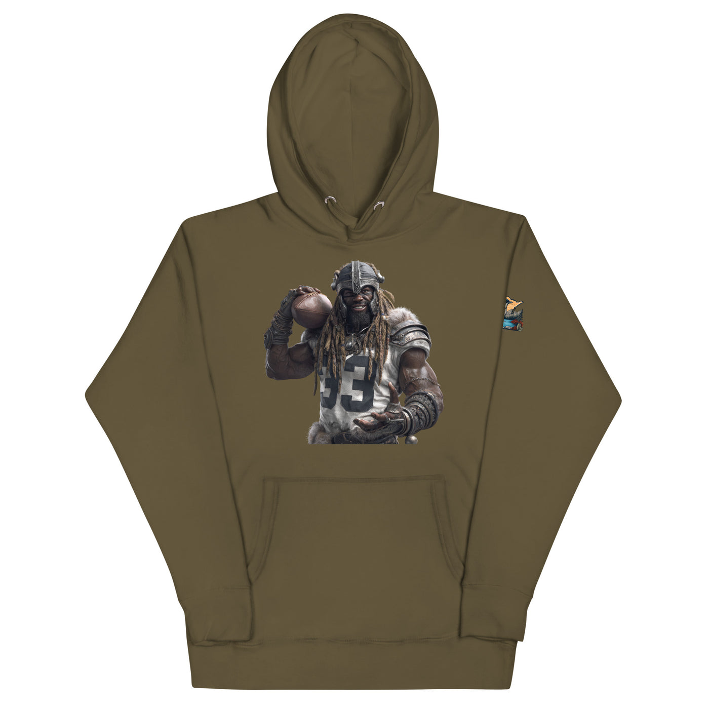 Viking 9 M Unisex Hoodie Military Green