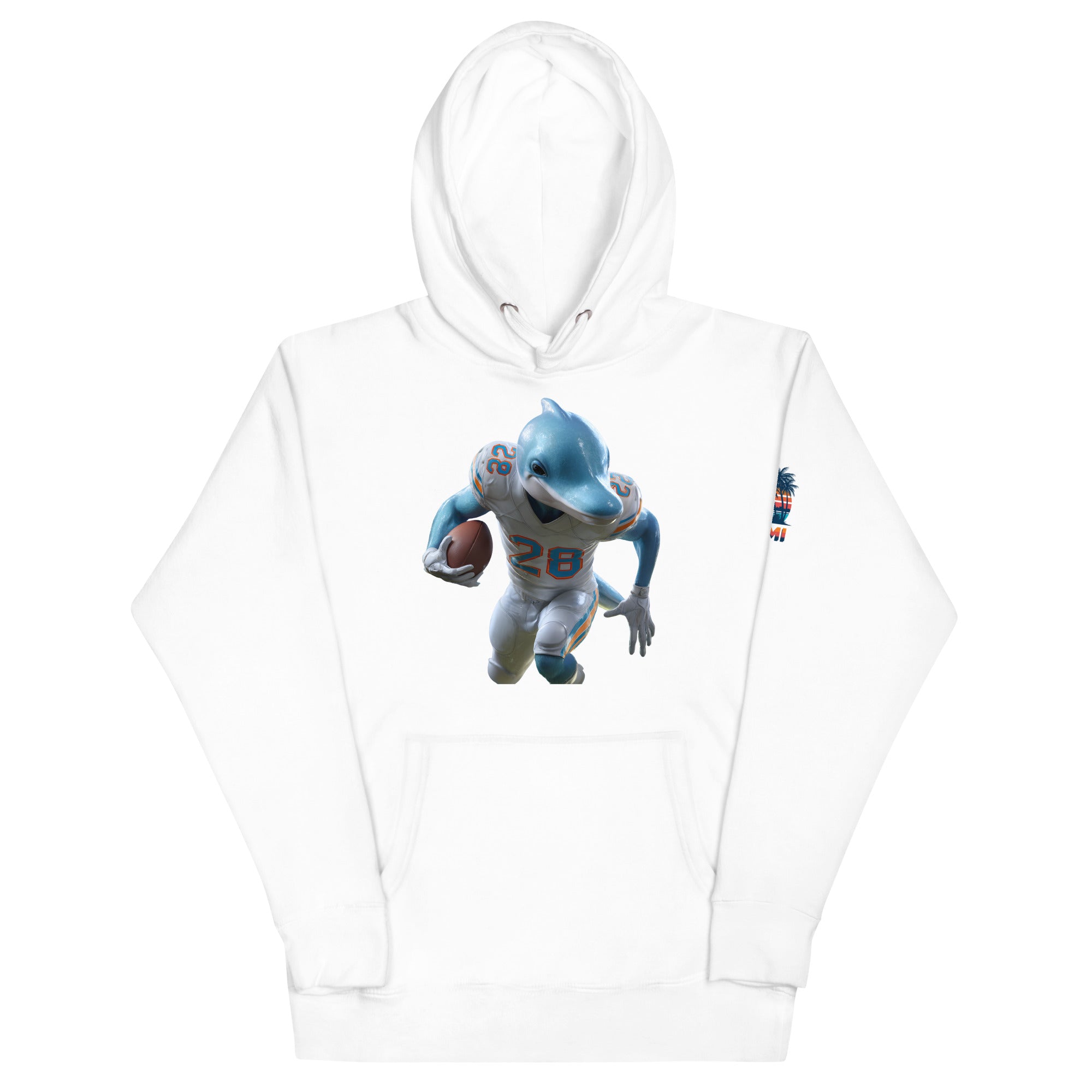 Dolphin 3 M Unisex Hoodie White