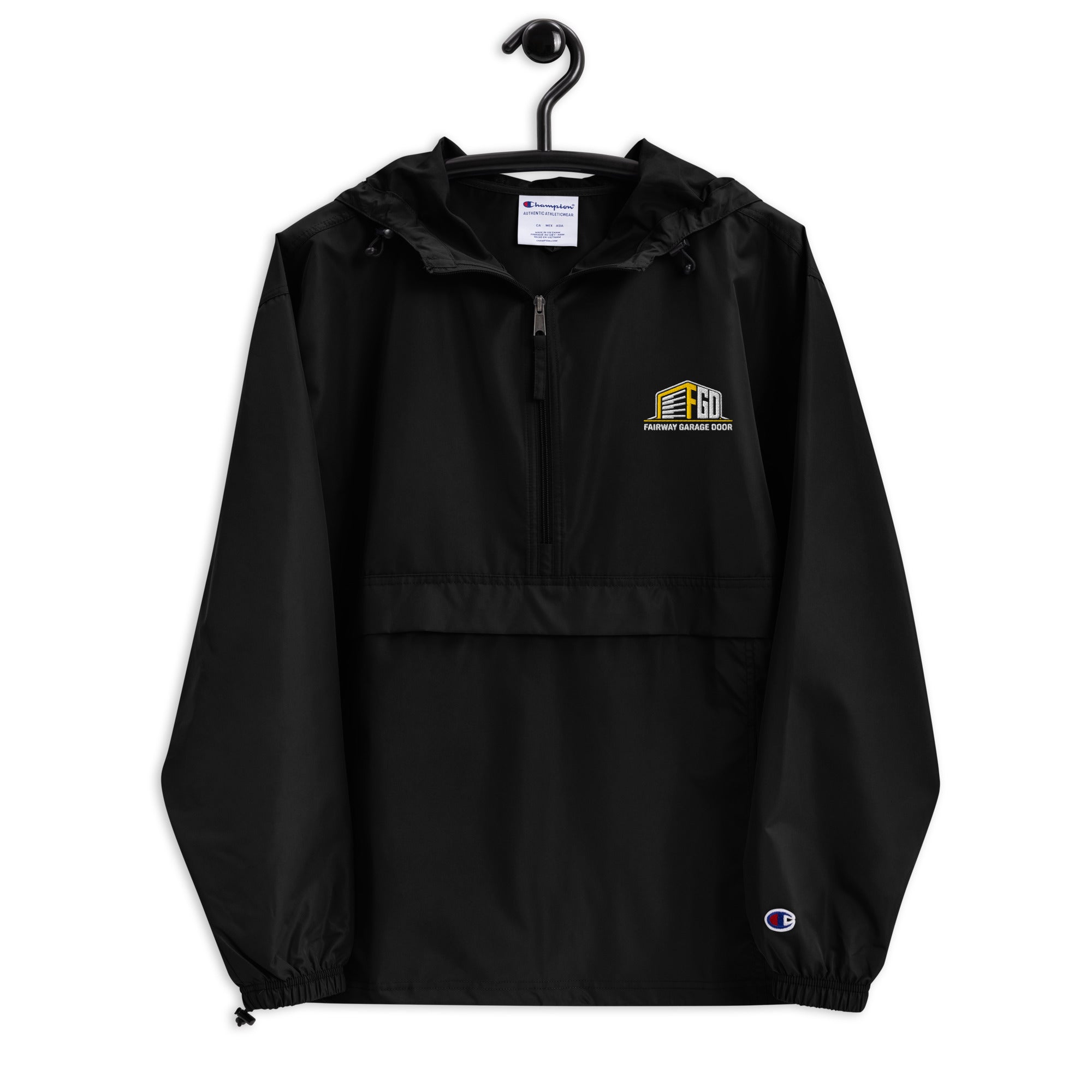 Embroidered Champion Packable Jacket Fairway New Black