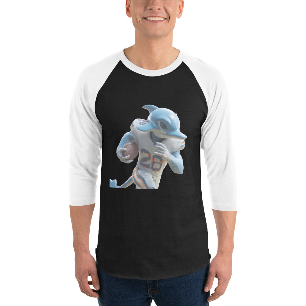 Dolphin 1 M 3/4 sleeve raglan shirt Black White