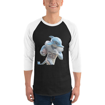 Dolphin 1 M 3/4 sleeve raglan shirt Black White