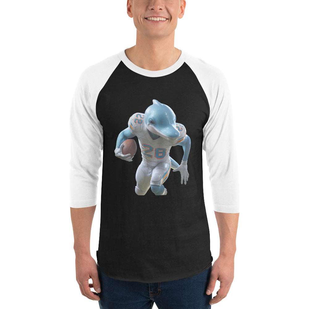 Dolphin 3 M 3/4 sleeve raglan shirt Black White