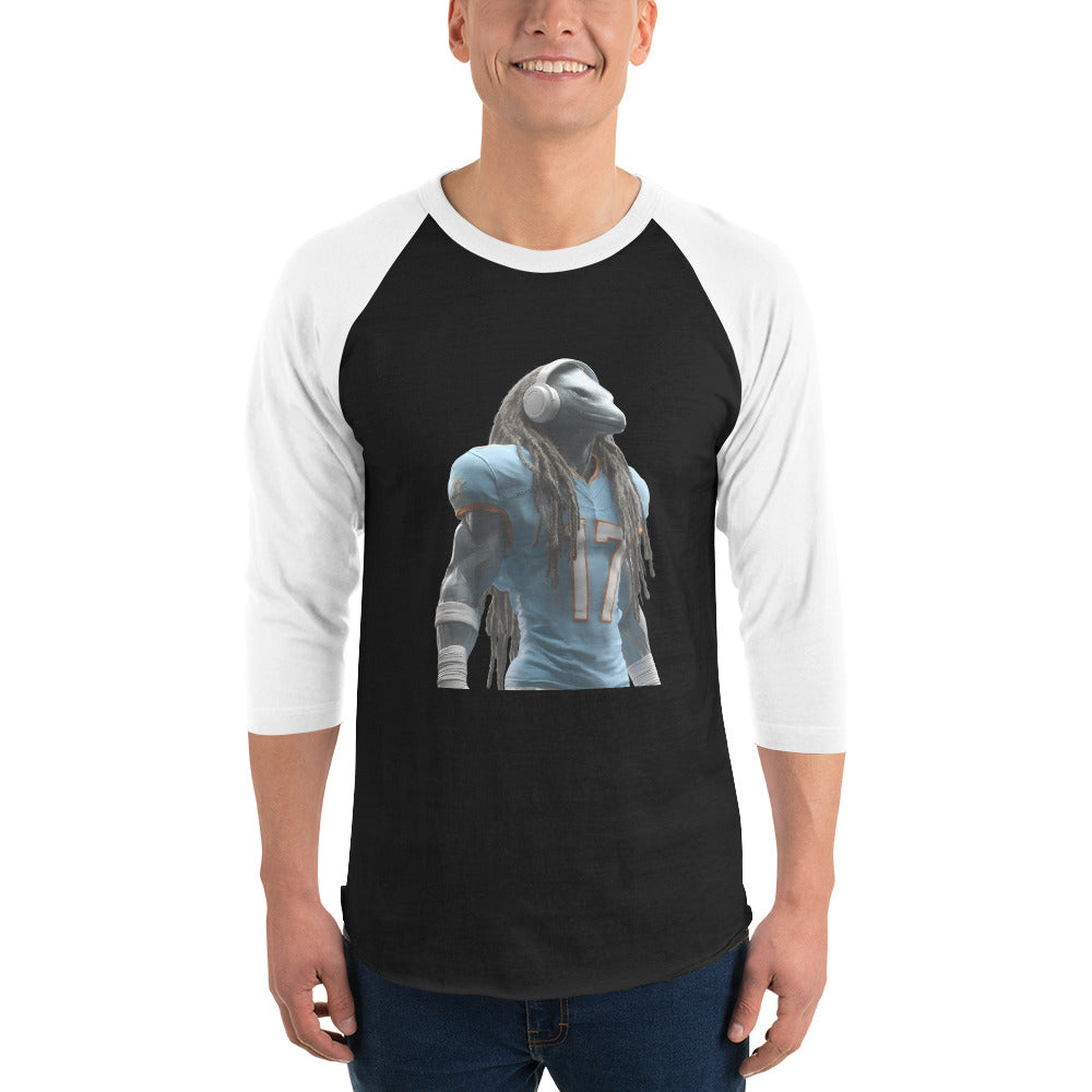 Dolphin 6 M 3/4 sleeve raglan shirt Black White