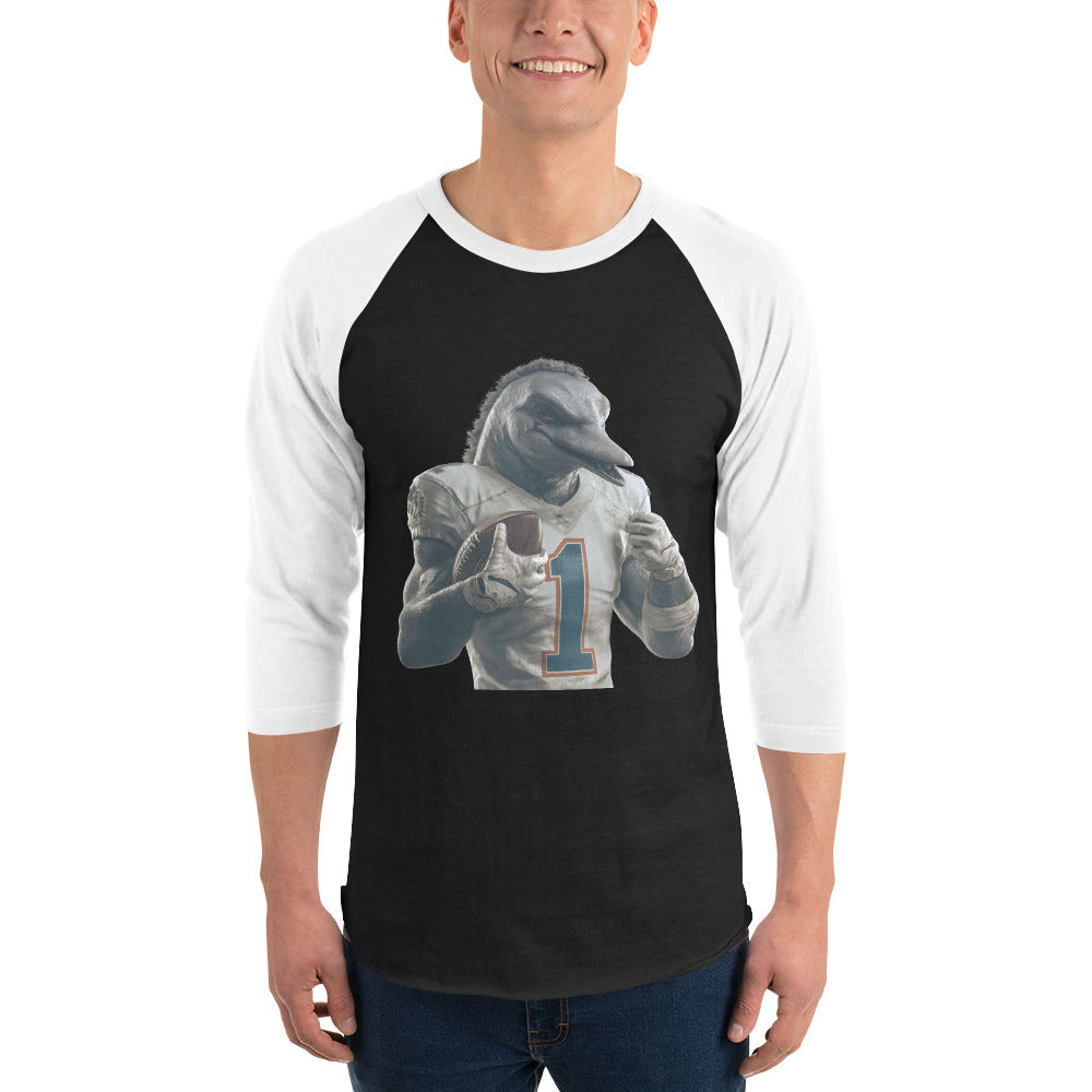 Dolphin 8 M 3/4 sleeve raglan shirt Black White