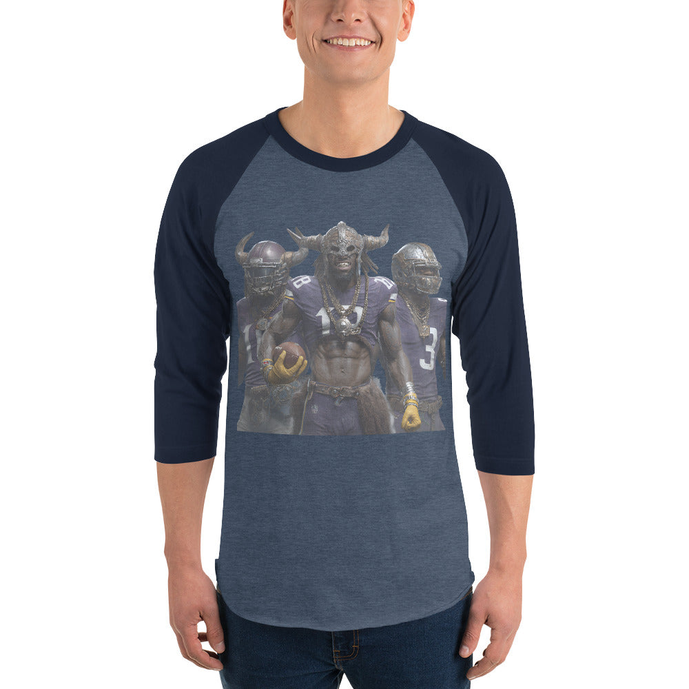 Viking % m 3/4 sleeve raglan shirt Heather Denim Navy