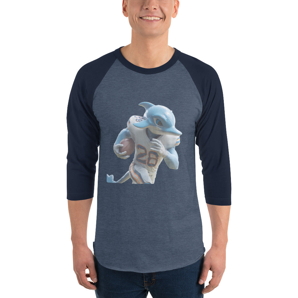 Dolphin 1 M 3/4 sleeve raglan shirt Heather Denim Navy