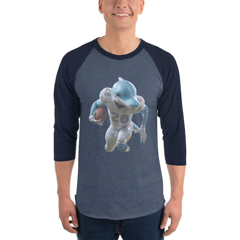Dolphin 3 M 3/4 sleeve raglan shirt Heather Denim Navy
