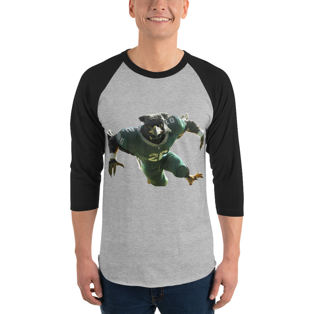 Eagle 3 Men 3/4 sleeve raglan shirt Heather Grey Black