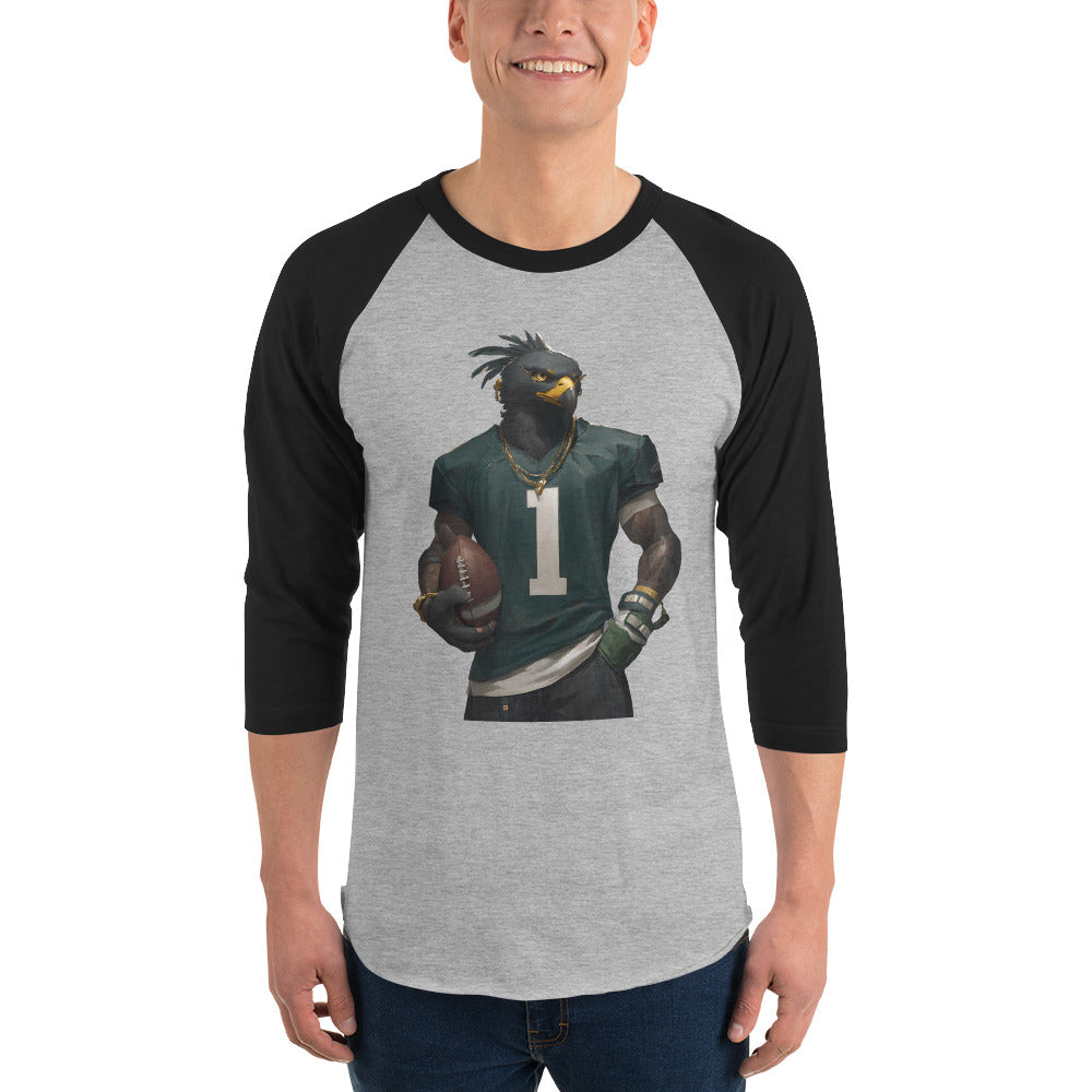 Eagle 6 M 3/4 sleeve raglan shirt Heather Grey Black