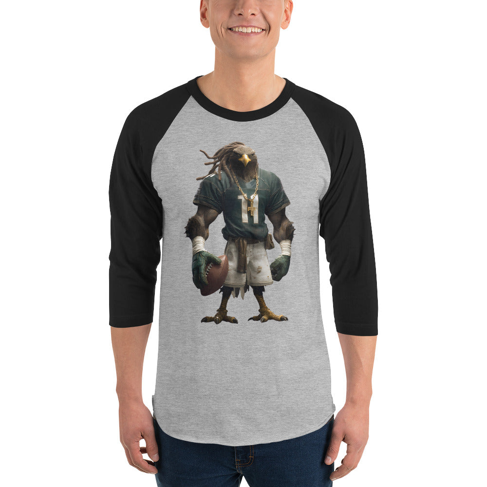 Eagle 7 M 3/4 sleeve raglan shirt Heather Grey Black