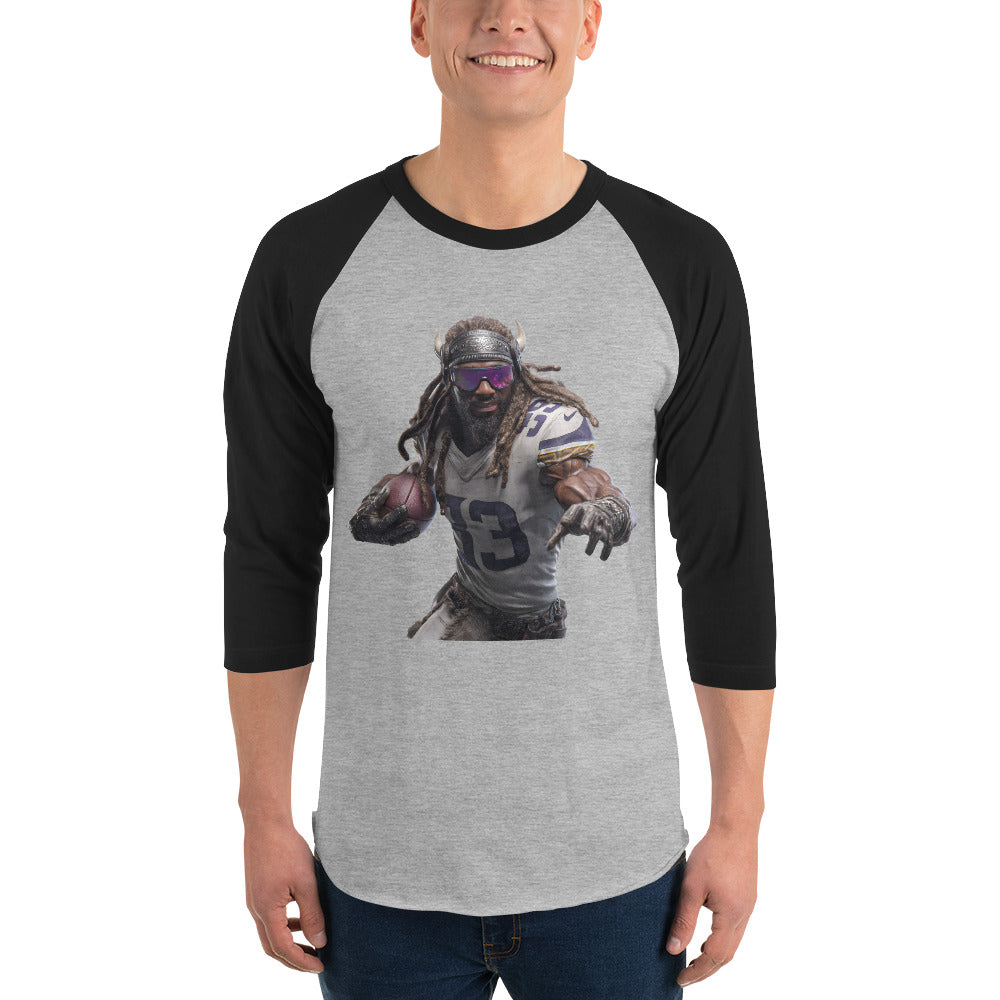 Viking 3 M 3/4 sleeve raglan shirt Heather Grey Black