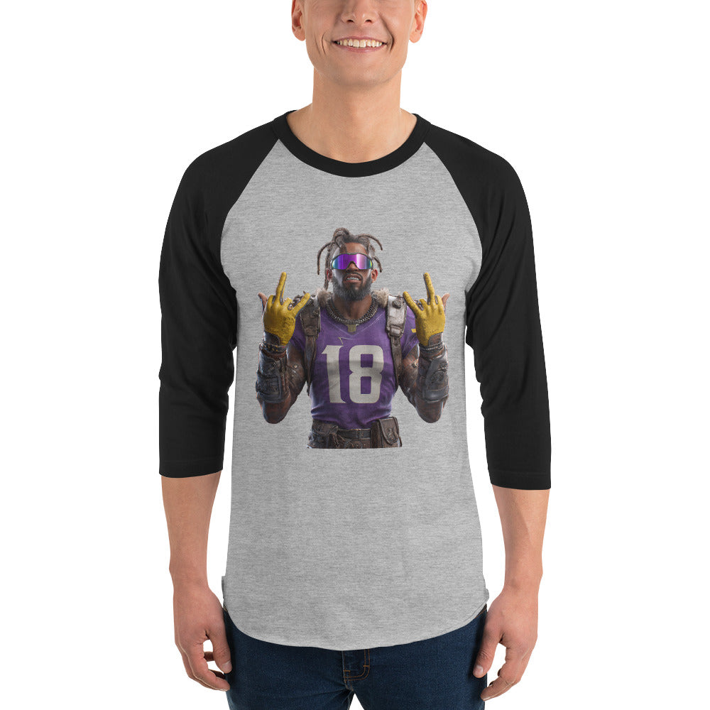 Viking 4 M 3/4 sleeve raglan shirt Heather Grey Black