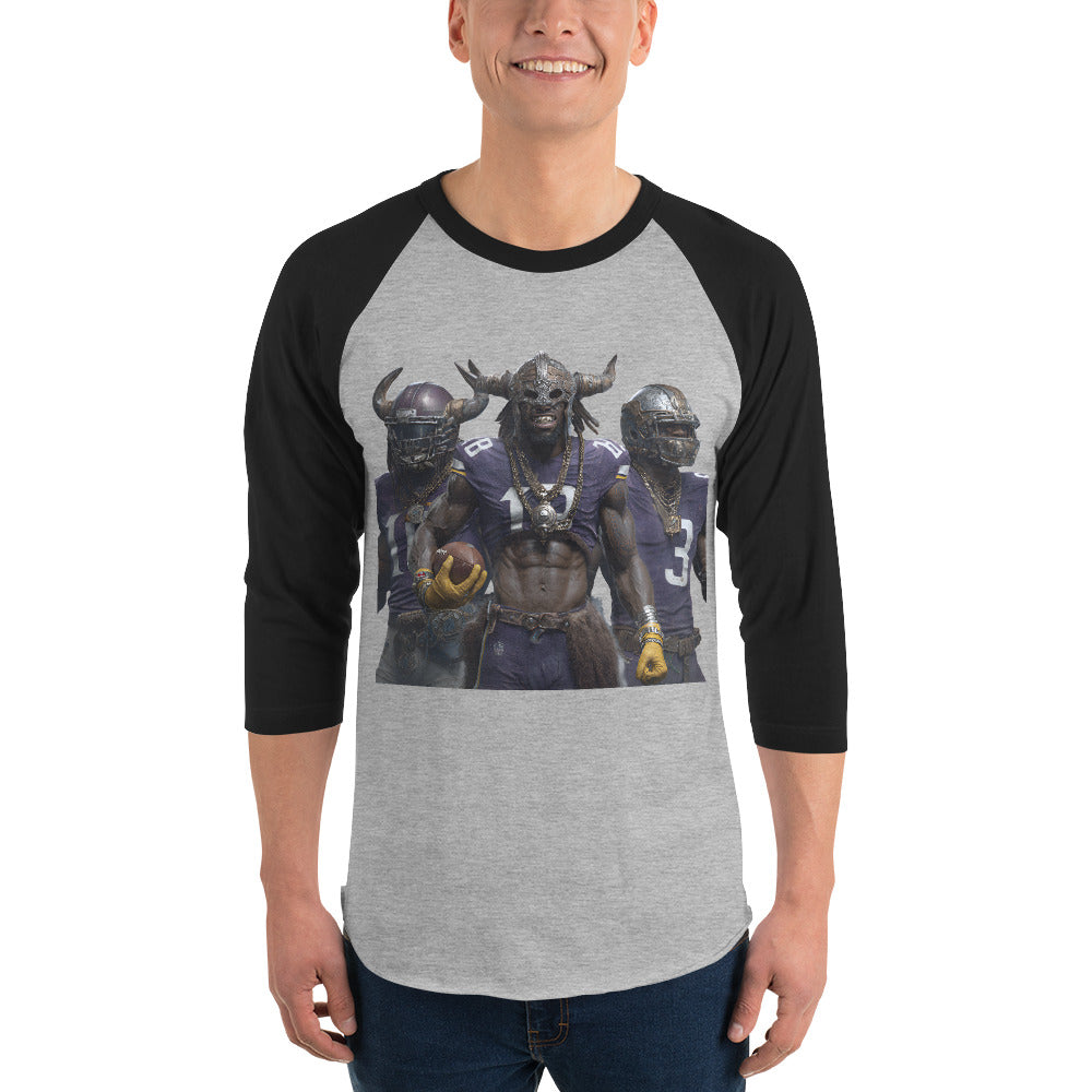 Viking % m 3/4 sleeve raglan shirt Heather Grey Black