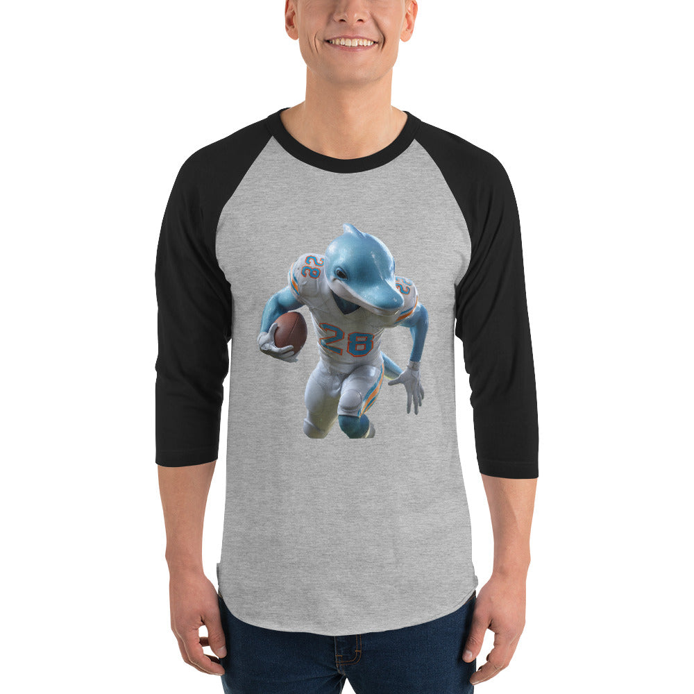 Dolphin 3 M 3/4 sleeve raglan shirt Heather Grey Black