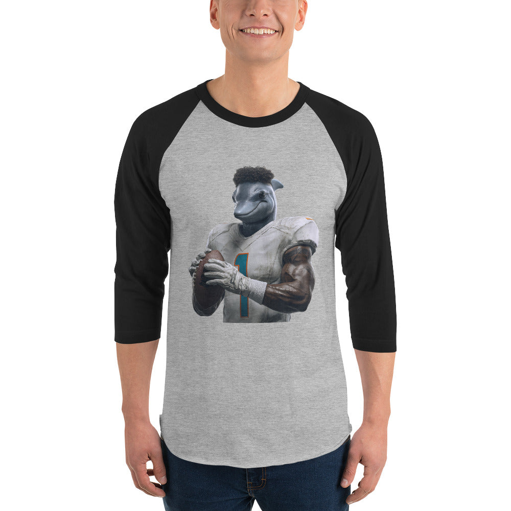 Dolphin 7 m 3/4 sleeve raglan shirt Heather Grey Black