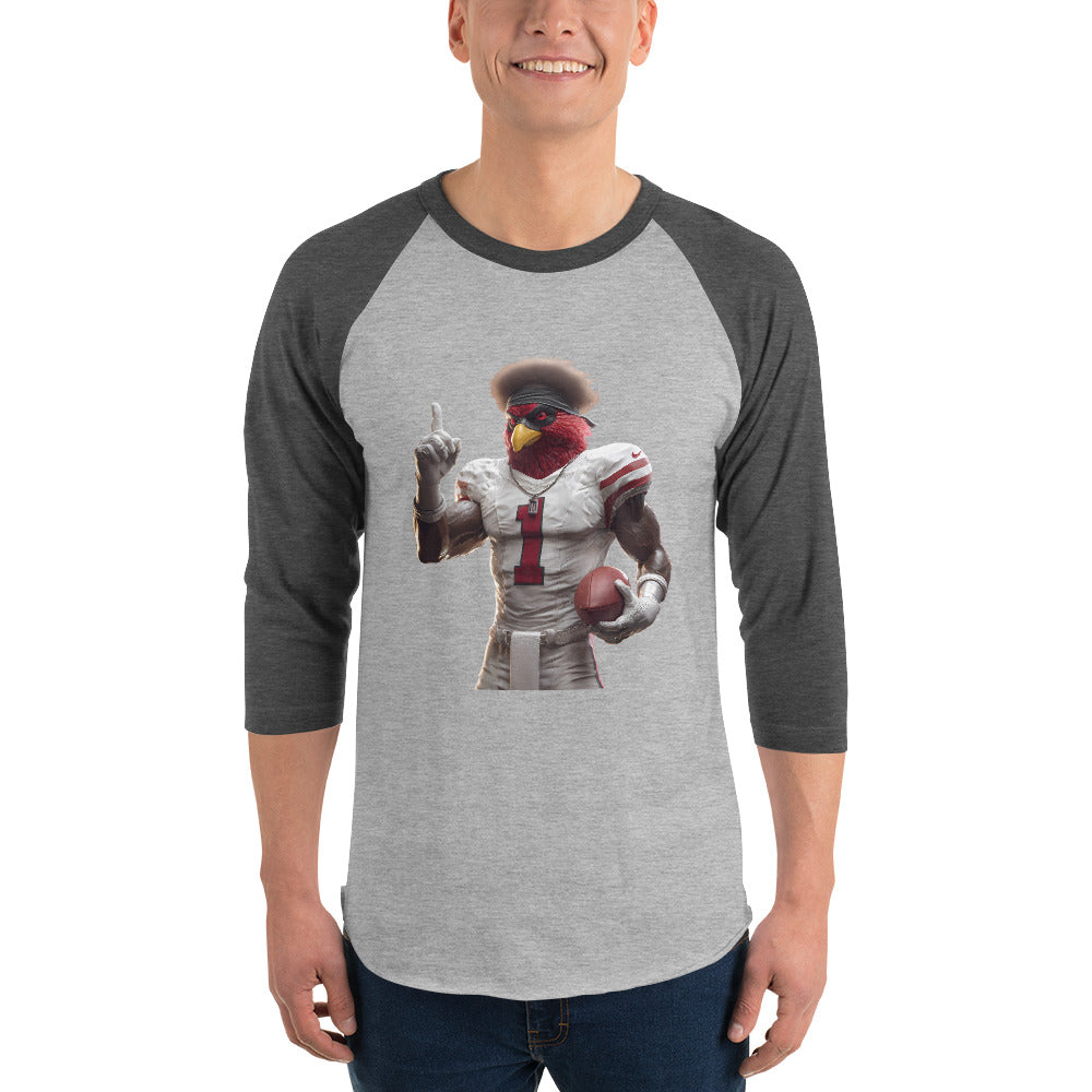Cardinal 5 Men 3/4 sleeve raglan shirt Heather Grey Heather Charcoal