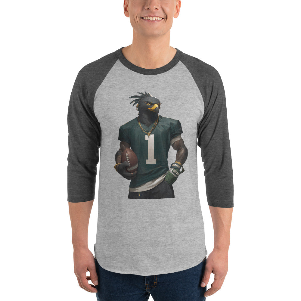 Eagle 6 M 3/4 sleeve raglan shirt Heather Grey Heather Charcoal