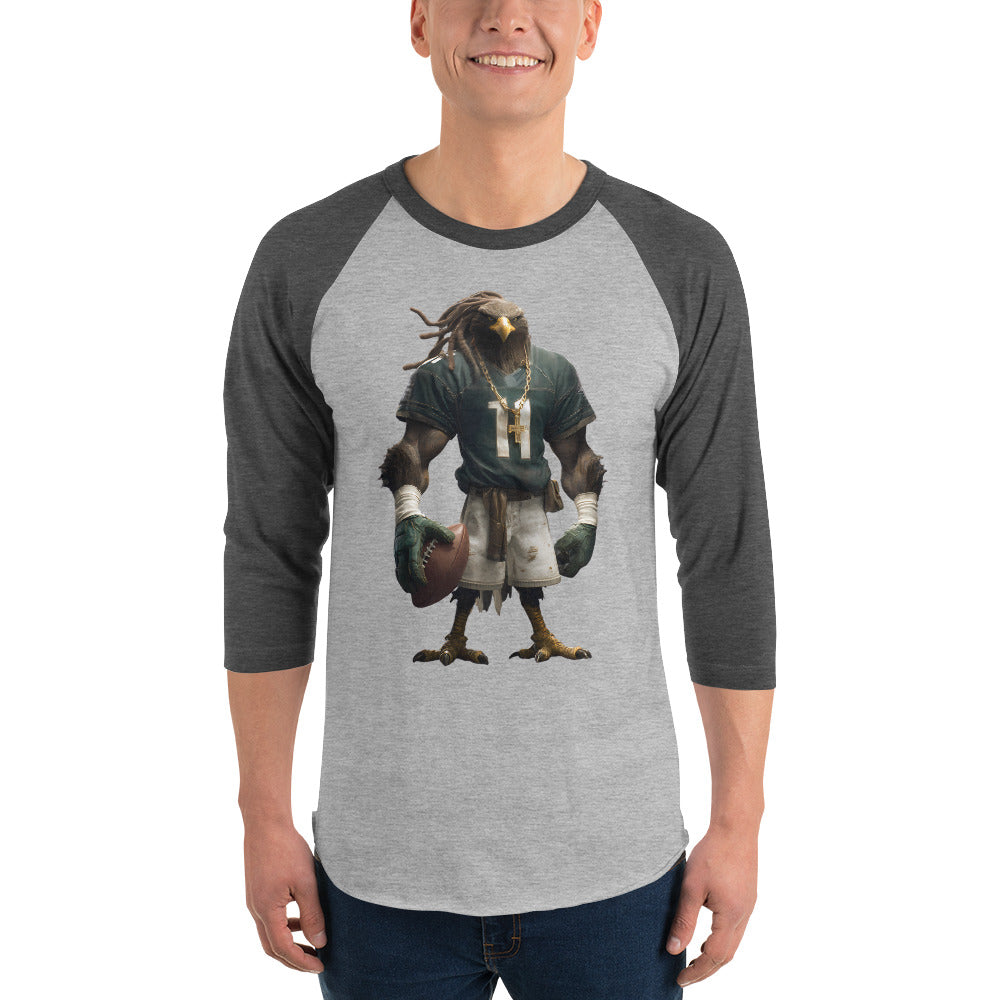 Eagle 7 M 3/4 sleeve raglan shirt Heather Grey Heather Charcoal