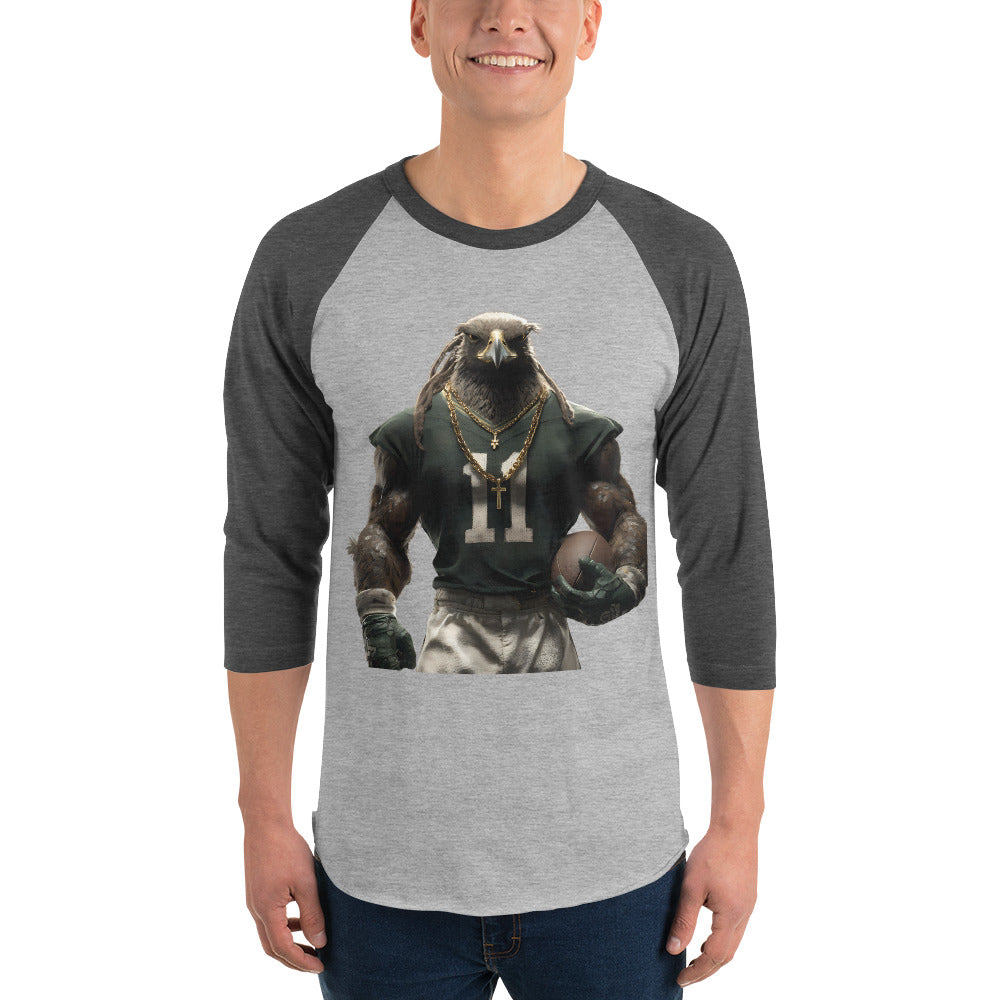 Eagle 9 M 3/4 sleeve raglan shirt Heather Grey Heather Charcoal