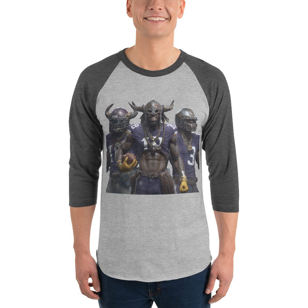 Viking % m 3/4 sleeve raglan shirt Heather Grey Heather Charcoal