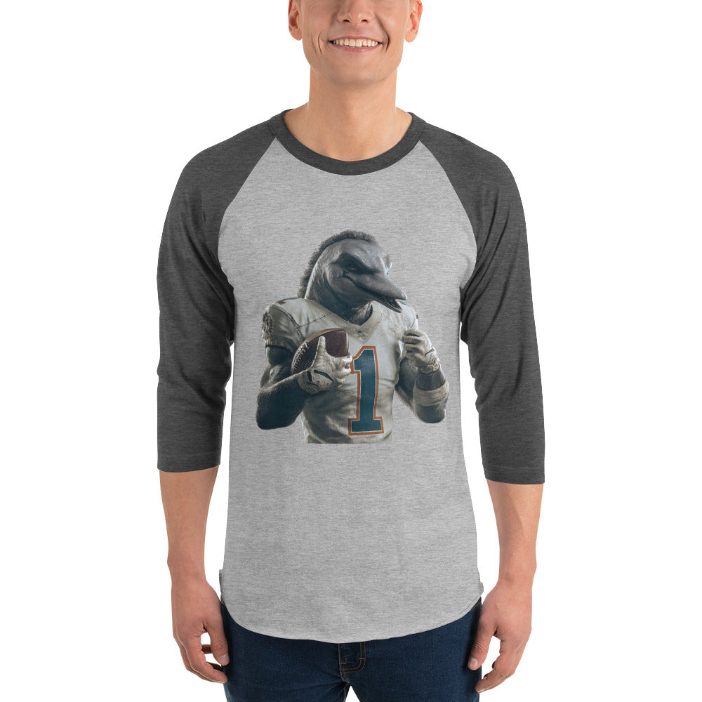 Dolphin 8 M 3/4 sleeve raglan shirt Heather Grey Heather Charcoal