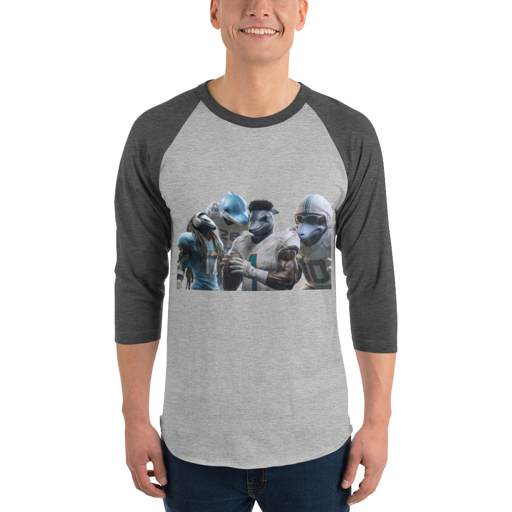 Dolphin 12 M 3/4 sleeve raglan shirt Heather Grey Heather Charcoal