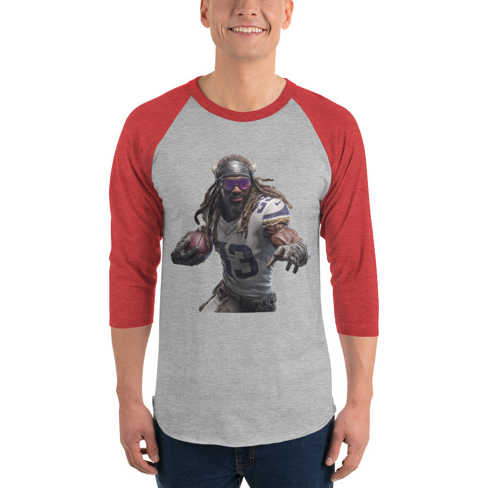 Viking 3 M 3/4 sleeve raglan shirt Heather Grey Heather Red