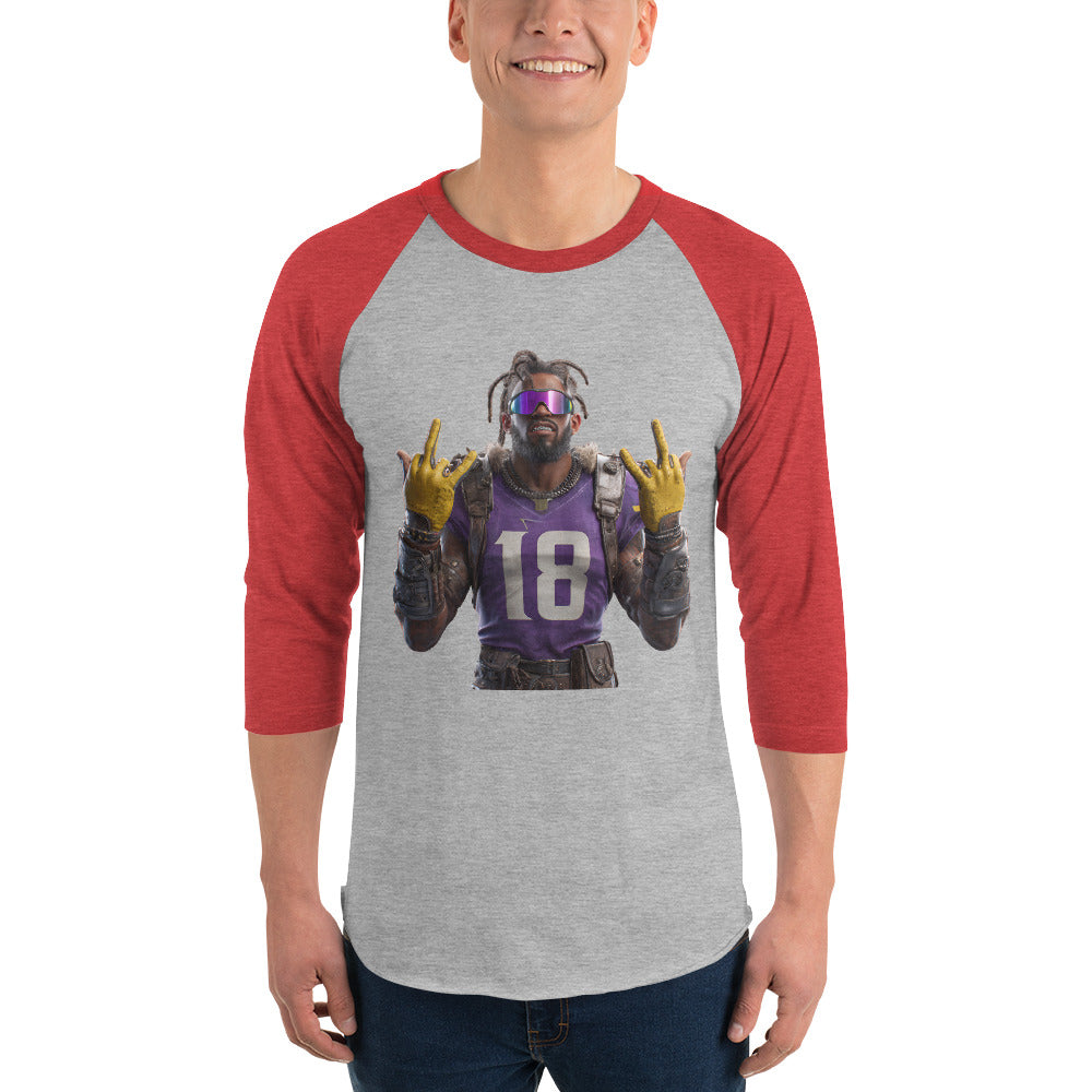 Viking 4 M 3/4 sleeve raglan shirt Heather Grey Heather Red