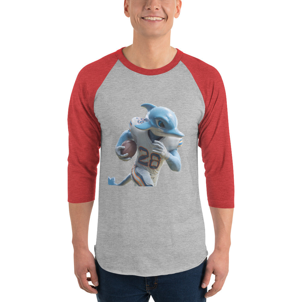 Dolphin 1 M 3/4 sleeve raglan shirt Heather Grey Heather Red