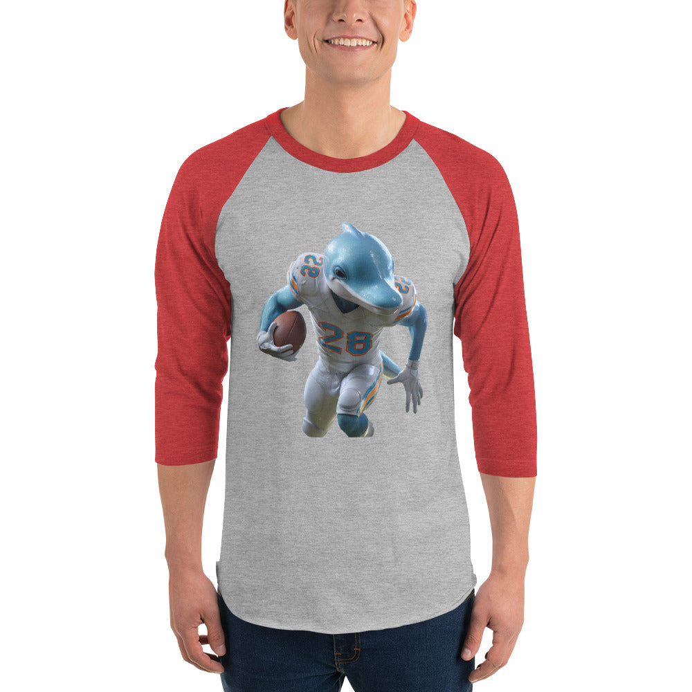 Dolphin 3 M 3/4 sleeve raglan shirt Heather Grey Heather Red