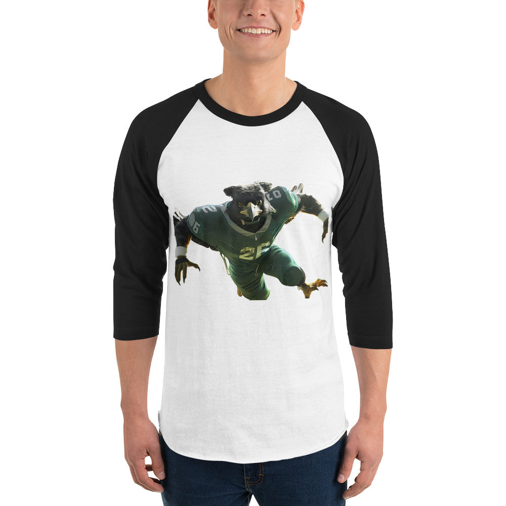 Eagle 3 Men 3/4 sleeve raglan shirt White Black