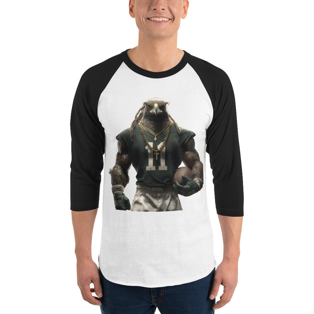 Eagle 9 M 3/4 sleeve raglan shirt White Black