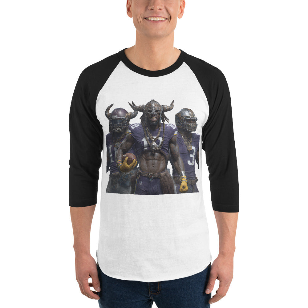 Viking % m 3/4 sleeve raglan shirt White Black