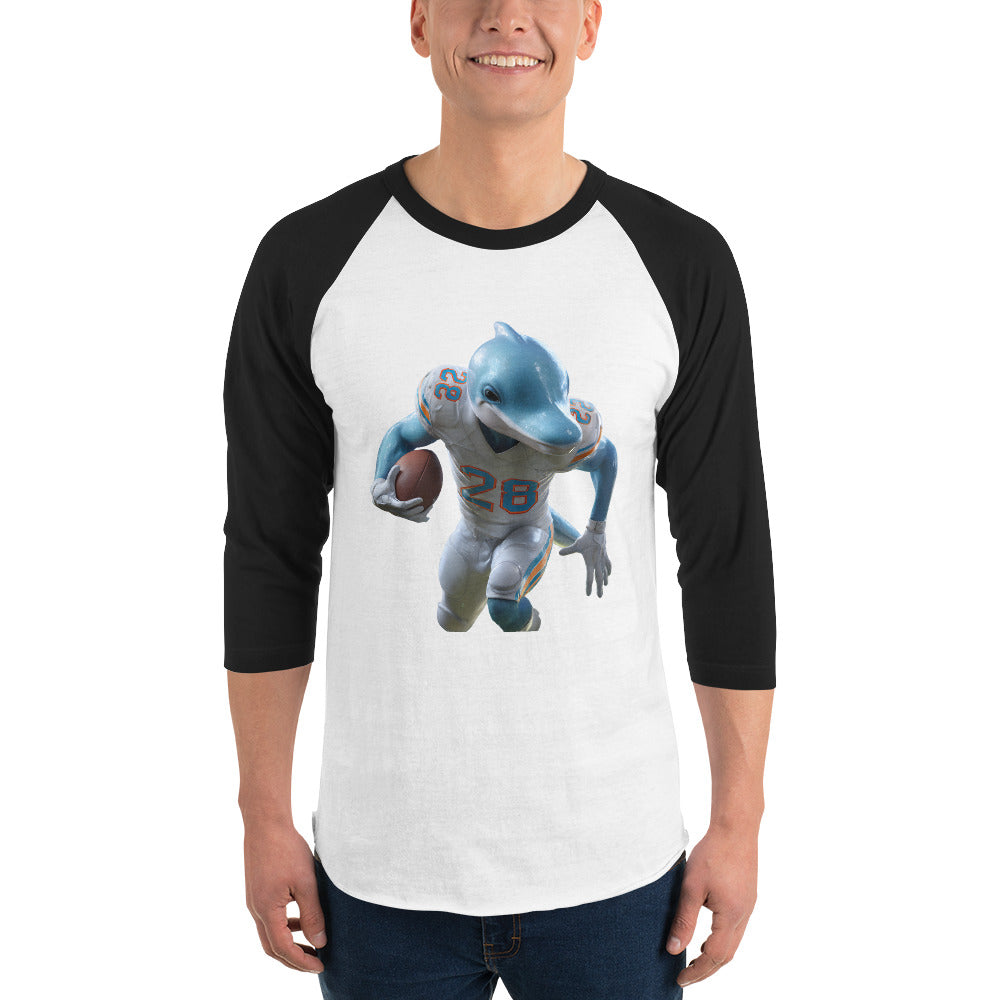 Dolphin 3 M 3/4 sleeve raglan shirt White Black