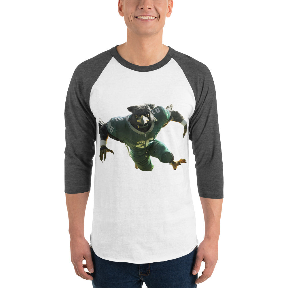 Eagle 3 Men 3/4 sleeve raglan shirt White Heather Charcoal