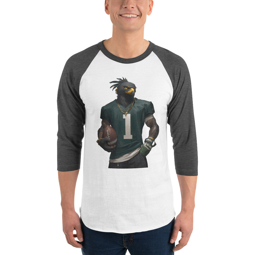 Eagle 6 M 3/4 sleeve raglan shirt White Heather Charcoal