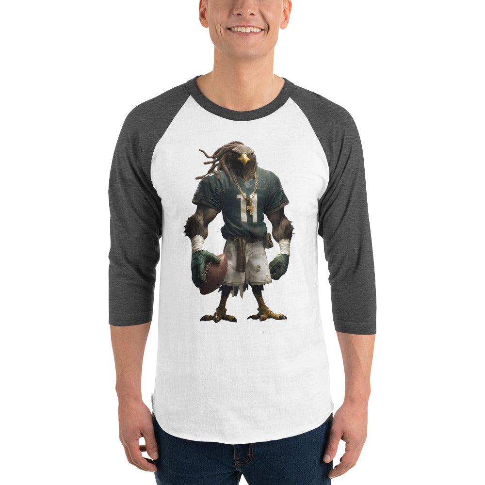 Eagle 7 M 3/4 sleeve raglan shirt White Heather Charcoal