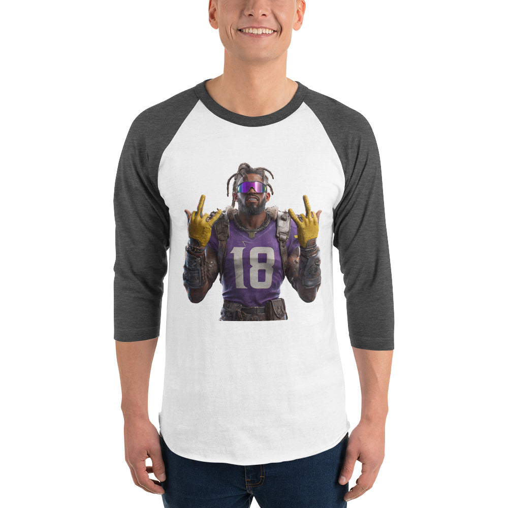 Viking 4 M 3/4 sleeve raglan shirt White Heather Charcoal