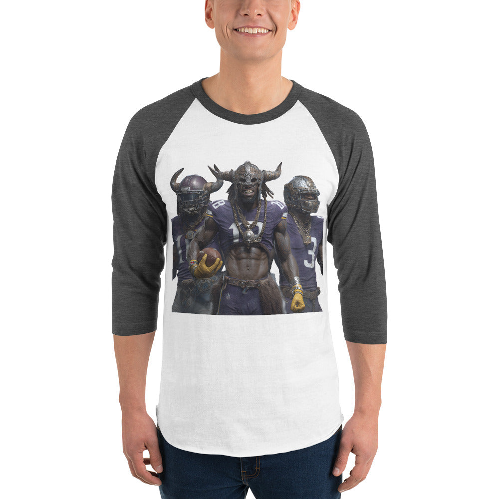 Viking % m 3/4 sleeve raglan shirt White Heather Charcoal