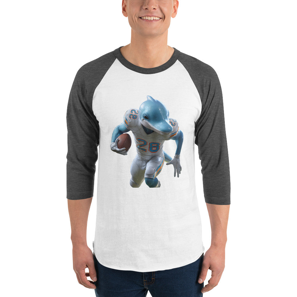 Dolphin 3 M 3/4 sleeve raglan shirt White Heather Charcoal