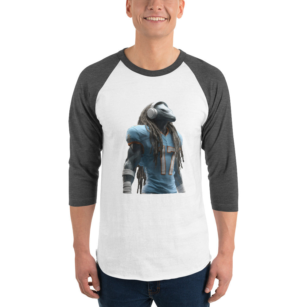 Dolphin 6 M 3/4 sleeve raglan shirt White Heather Charcoal