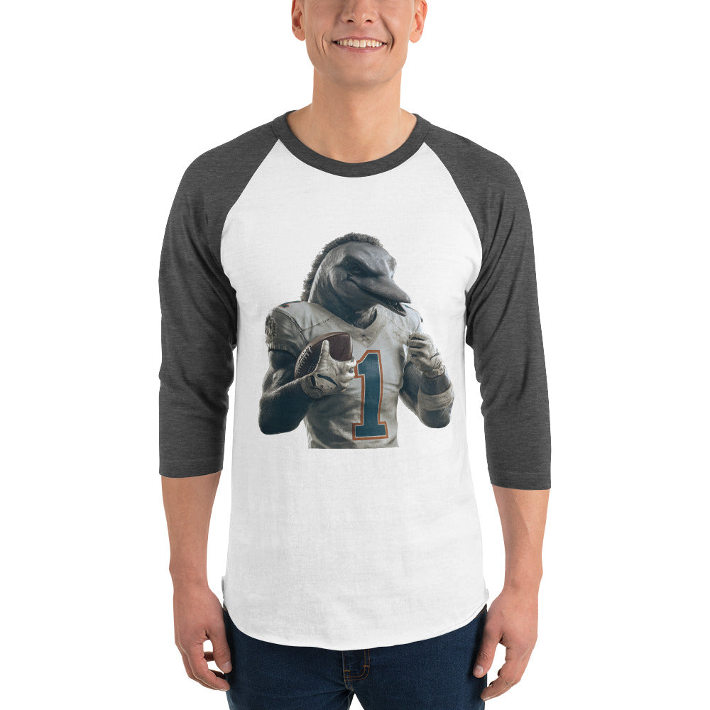 Dolphin 8 M 3/4 sleeve raglan shirt White Heather Charcoal