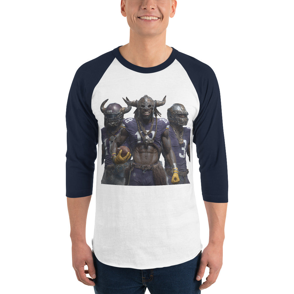 Viking % m 3/4 sleeve raglan shirt White Navy