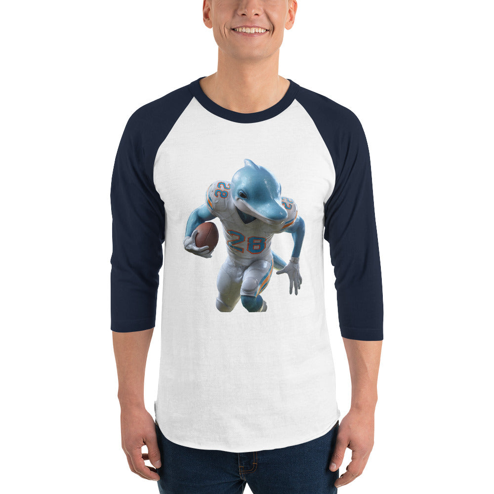 Dolphin 3 M 3/4 sleeve raglan shirt White Navy